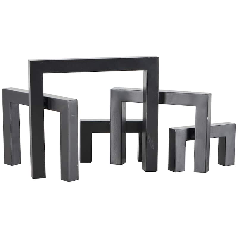 Gold or Black Metal Abstract Square Arched Geometric Sculpture