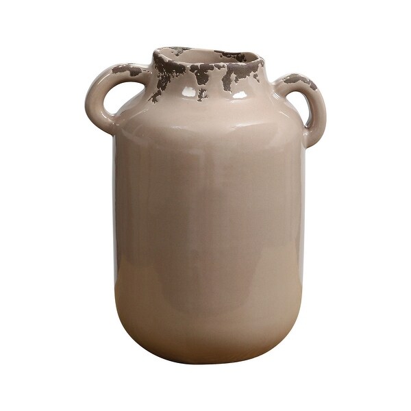 Elk Home 857-188 Plum Creek Earthenware Jar - Warm Taupe