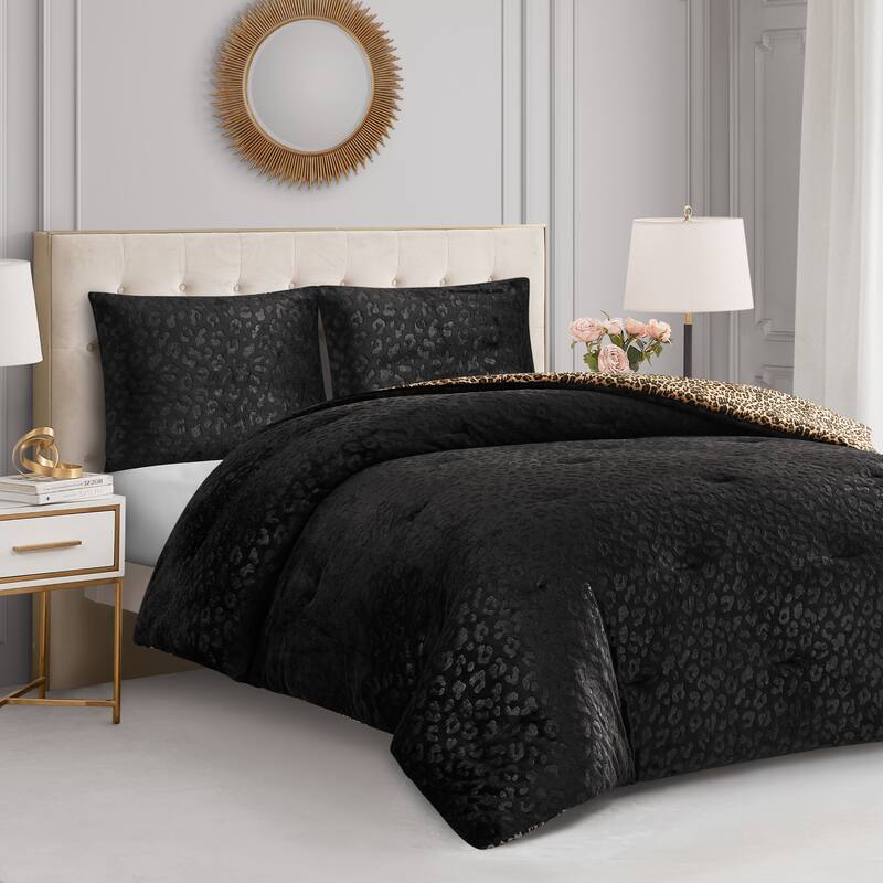 Juicy Couture Embossed Leopard With Royal Leopard Comforter Sets
