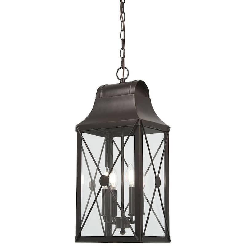 The Great Outdoors 73297 De Luz 4 Light 10-1/2" Wide Outdoor Pendant - Oil Rubbed Bronze with Gold Highlights