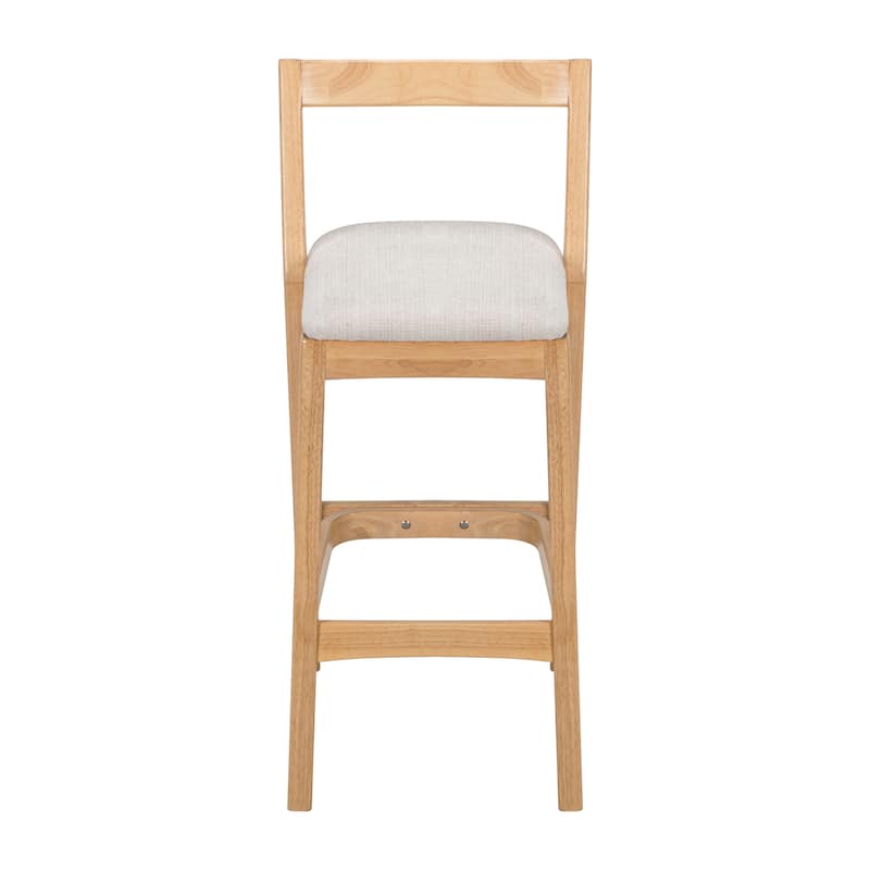 Christopher Knight Home - Maelis Rubberwood Barstools with Upholstered Cushion (Set of 2)