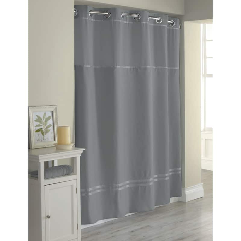 Hookless Escape 3in1 Shower Curtain with Sheer Top Window, Flexon