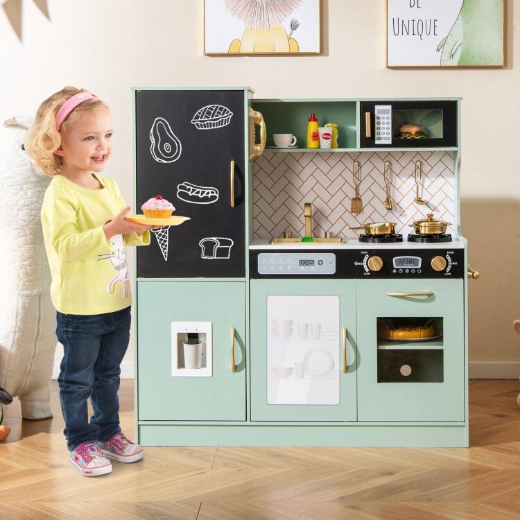 Pretend Play Kitchen with Utensils for Kids Aged 3+ - 36" x 12" x 39"