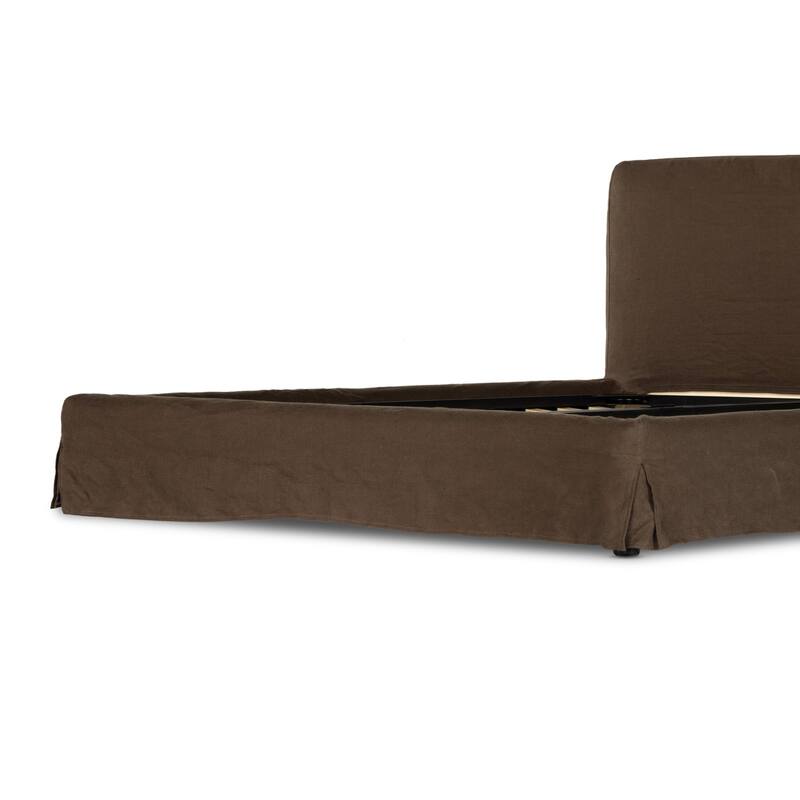Quinn Slipcover Bed-Brussels Coffee-King