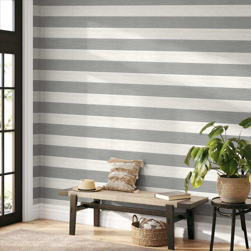 NextWall Two Toned Shiplap Peel and Stick Wallpaper