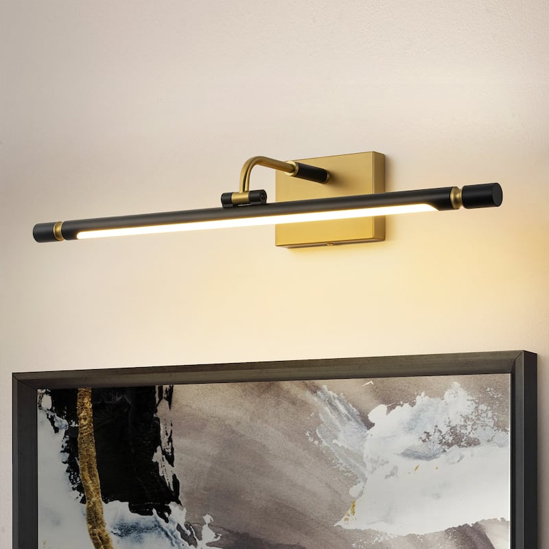 25.9" Modern Gold/Black Linear Bathroom Vanity Light LED Picture Lights for Wall - 25.9 in. W x 4.3 in. H x 8.2 in. D