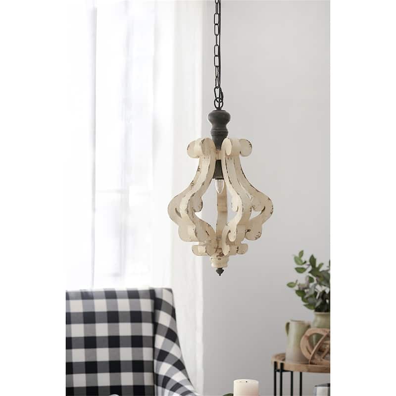 Farmhouse Chandeliar Distressed White Pendant - Blue
