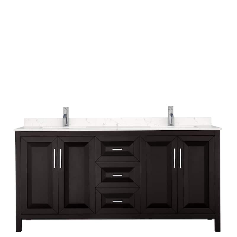 Daria 72 Inch Double Vanity, Cultured Marble Top