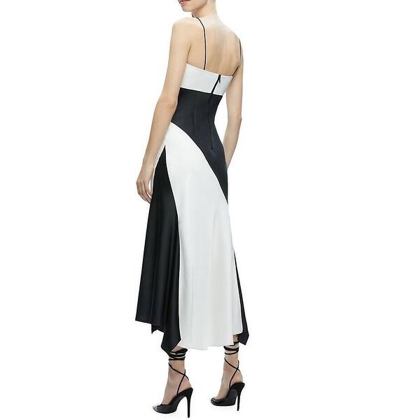 alice olivia Rosa Handkerchief Off White/Black Midi-Length Slipdress - Bed  Bath & Beyond - 41805435