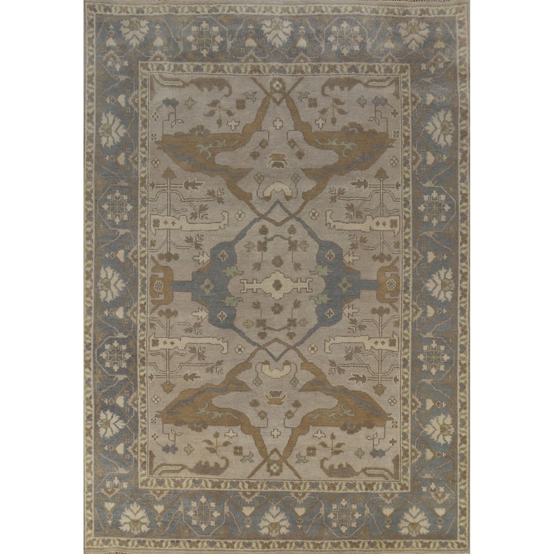 Oushak Indian Rug Hand-Knotted Wool Carpet - 8'1" x 9'10"