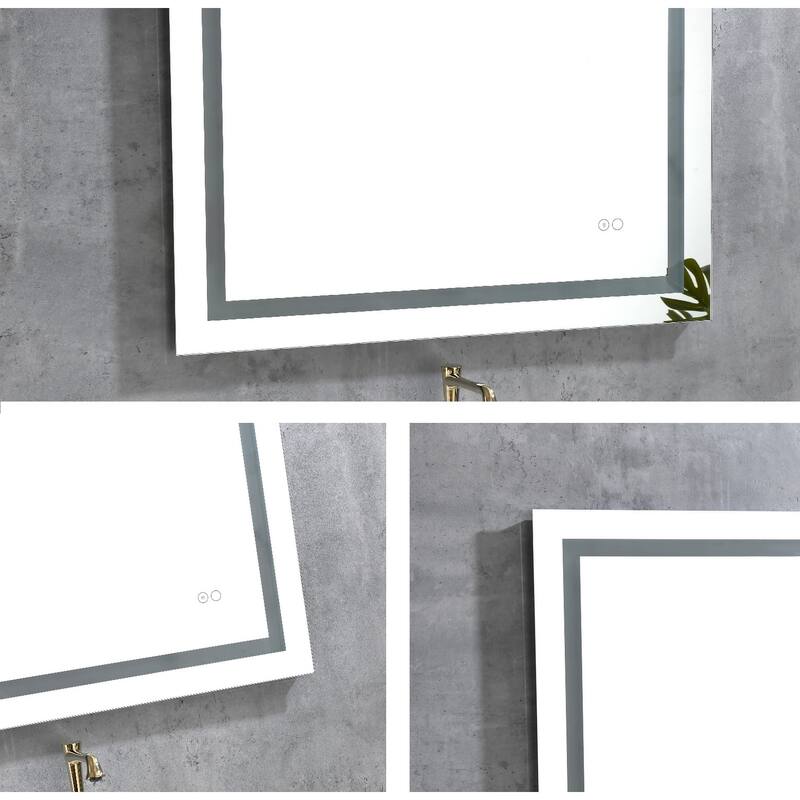LED Backlit Frameless Bathroom Vanity Mirror with Anti-fog