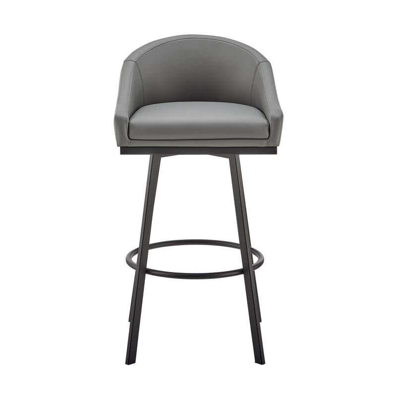 Eleanor Black or Brushed Stainless Steel Swivel Counter or Bar Stool