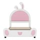 preview thumbnail 22 of 22, Twin Size Upholstered Bed Frame with Rabbit-Shaped Headboard, Cute Cartoon Faux Leather Platform Bed w/ Bed End Storage Pocket