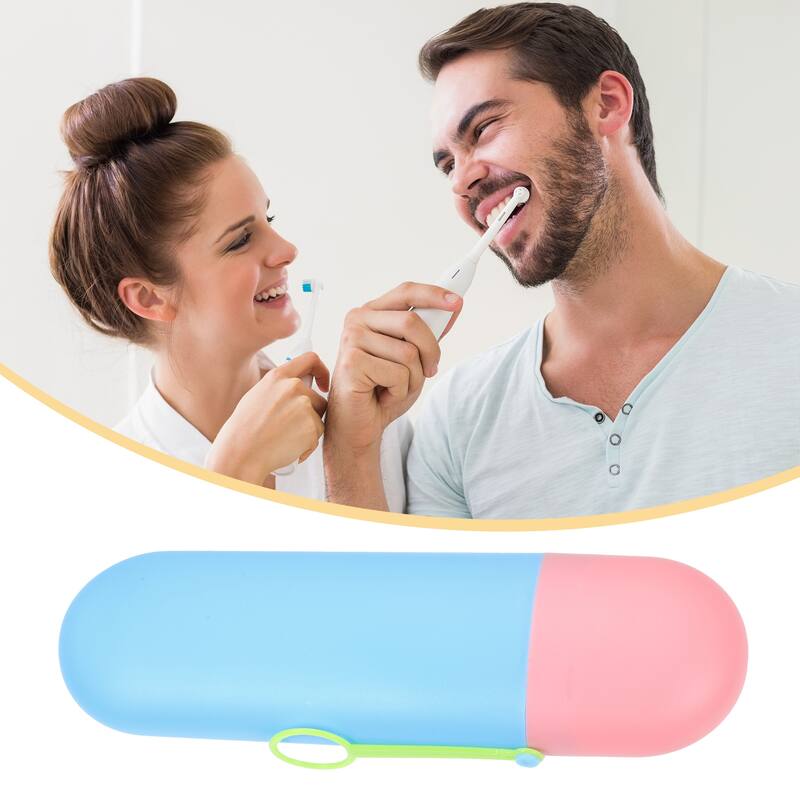 Portable Toothbrush Case Toothbrush Holders Pink 7.87"x2.36"x1.38" - Pink Dark Blue