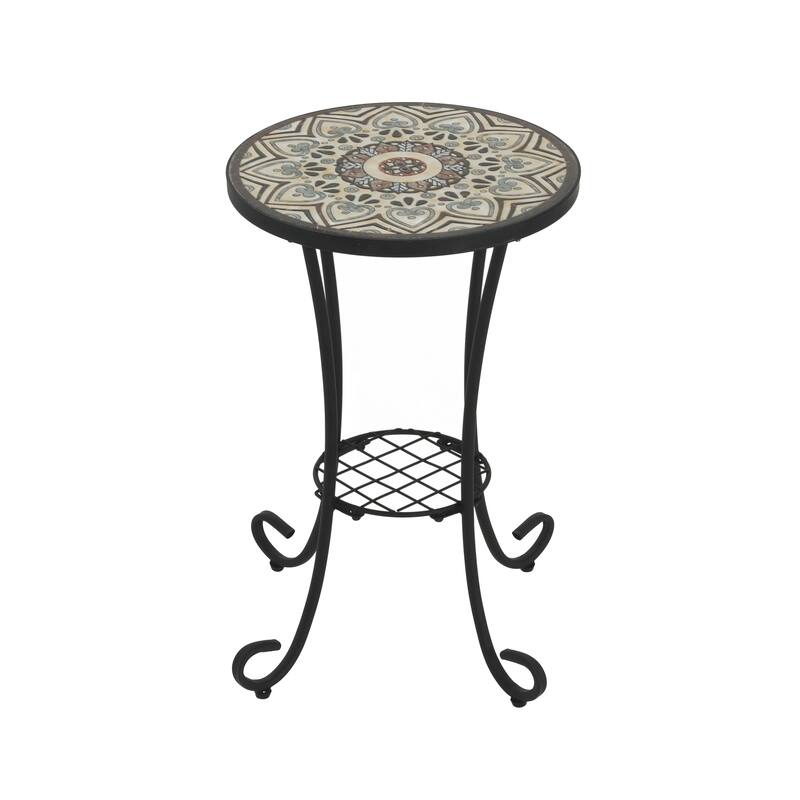 Patio Side Table with Shelf
