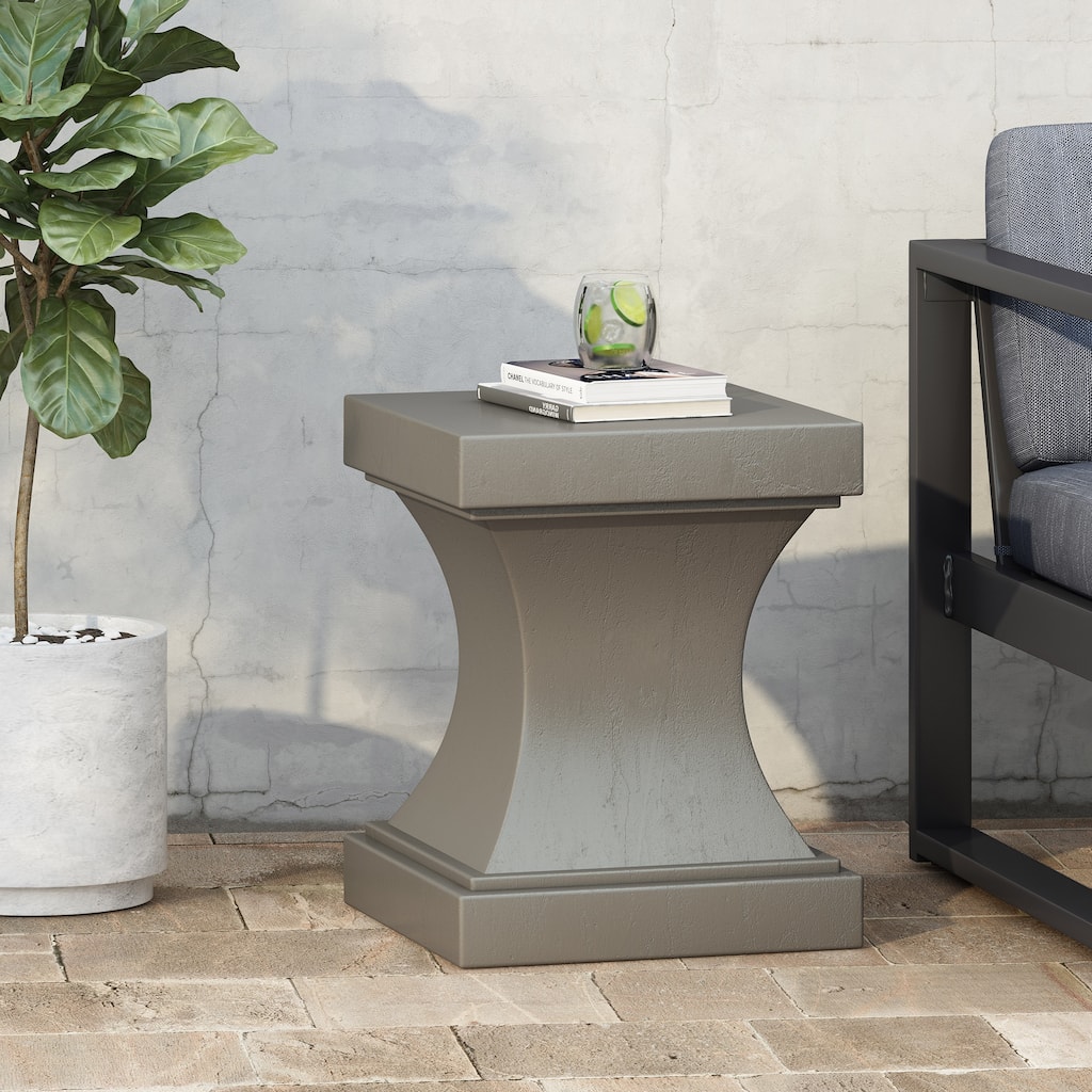 17.25" Modern Squre Side Table with Simple and Clean Pedestal Design for Living Room or Bedroom