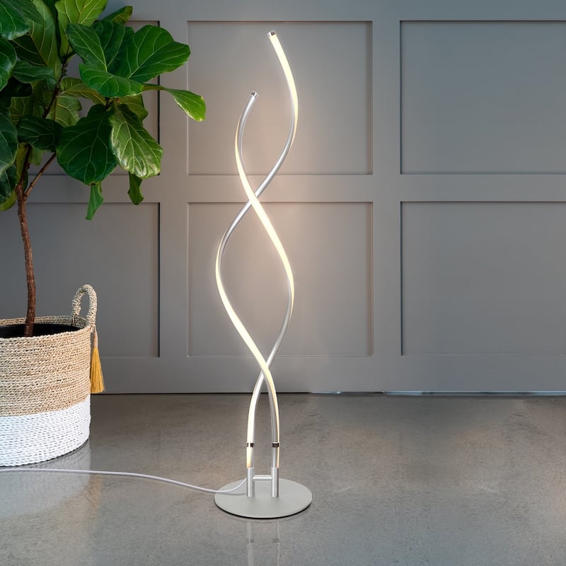 Brightech Embrace 60 in. Industrial 2-Light LED Super Bright Floor Lamp with Built-In 3-Way Dimmer Function