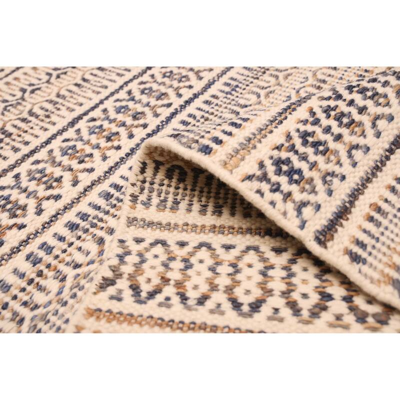 ECARPETGALLERY Flat-Weave Nevada Cream Kilim - 5'3 x 7'6