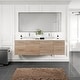 preview thumbnail 1 of 5, Luxy 72" White Oak Double Vessel Sink Bath Vanity with Quartz Top