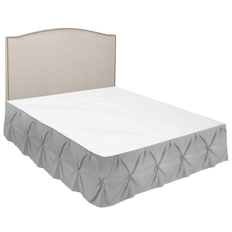 Nestl Pinch Pleat Bed Skirt - Soft Premium Microfiber Ruffle Bed Skirt - 14" Tailored Pintuck Wrap Around Dust Ruffle