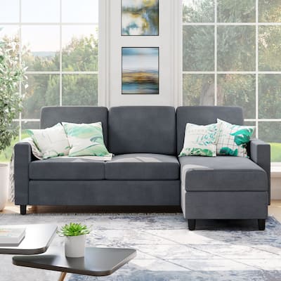 Futzca Modern L-shaped Convertible Sectional Sofa w/ Reversible Chaise