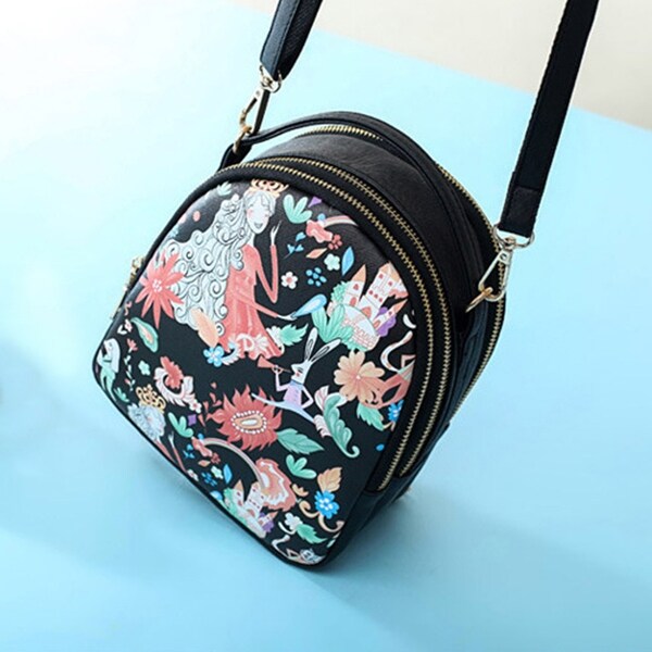 faux leather school backpack