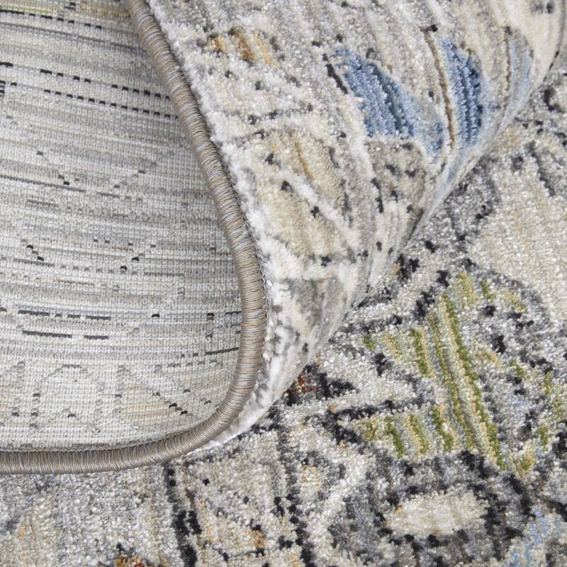 HomeRoots Abstract Casual Runner Area Rug - 87.00 in. x 30.00 in. x 0.47 in.