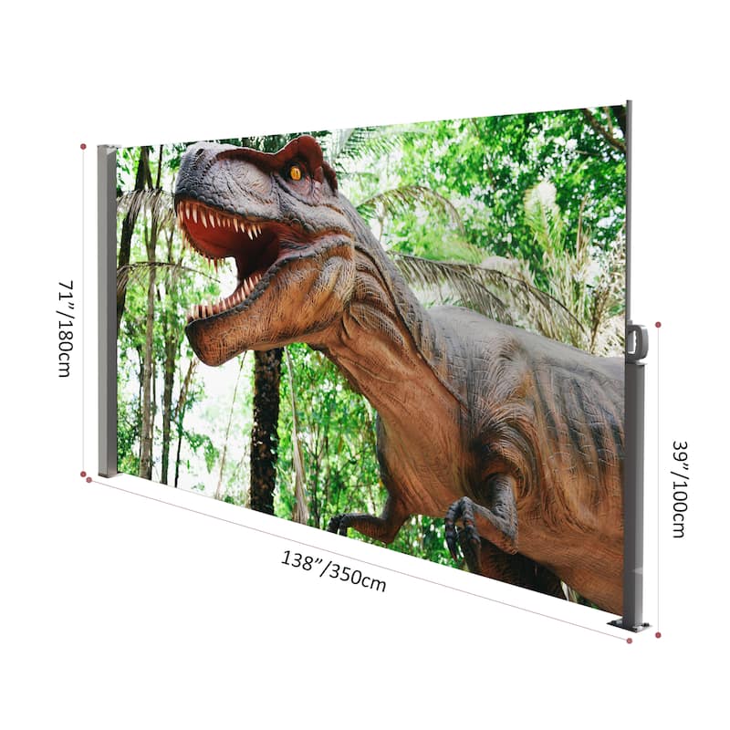71"x138" Retractable Side Awning Screen with UV Printing