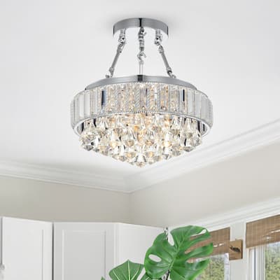 Apella 4-Light Semi-Flush Mount - Chrome Finish - Chrome Finish