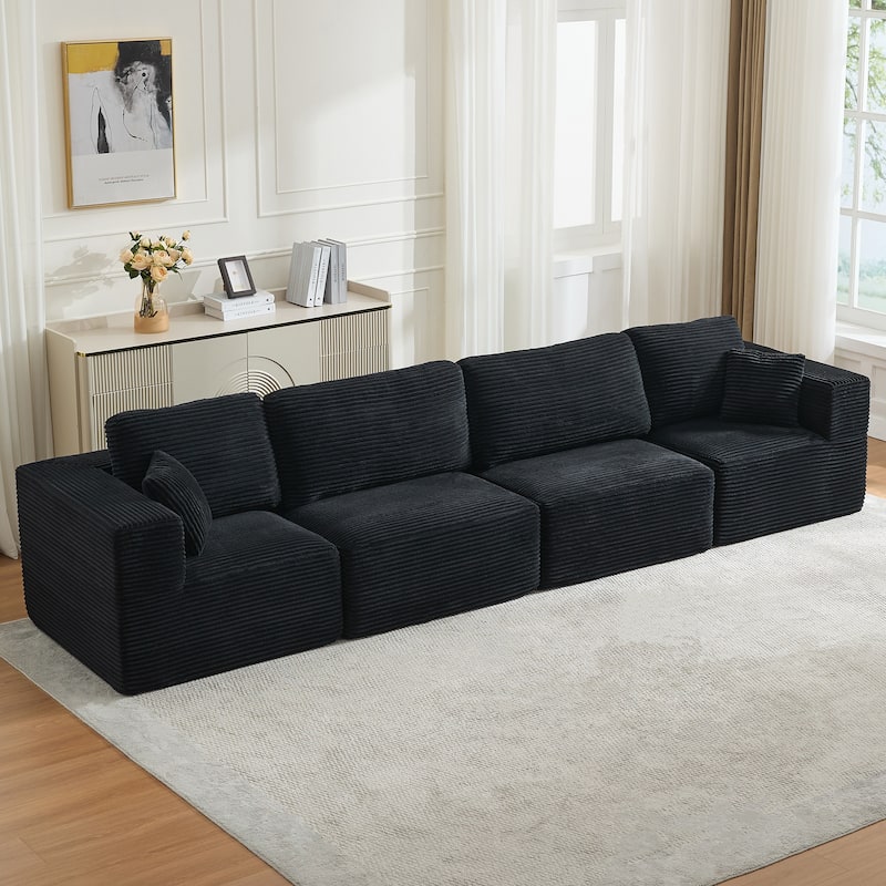 Modular Sectional Sofa Corduroy Customizable Living Room Sofa