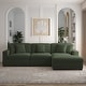preview thumbnail 73 of 132, 118" W Corduroy L-shape Modular Sectional Sofa with Pillows