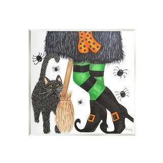 Stupell Witch Broom Halloween Black Cat Wall Plaque Art by Ale Saiz Studio - Bed Bath & Beyond - 37876577