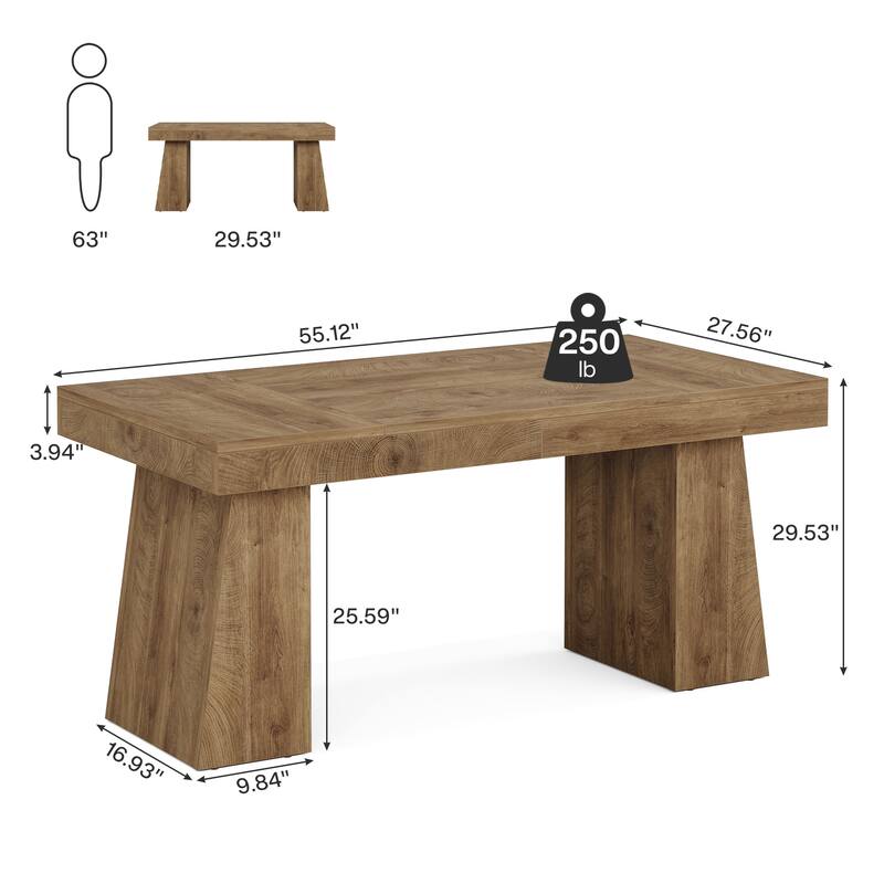 55.1" W Conference Table for 4-6 People, Modern Meeting Table