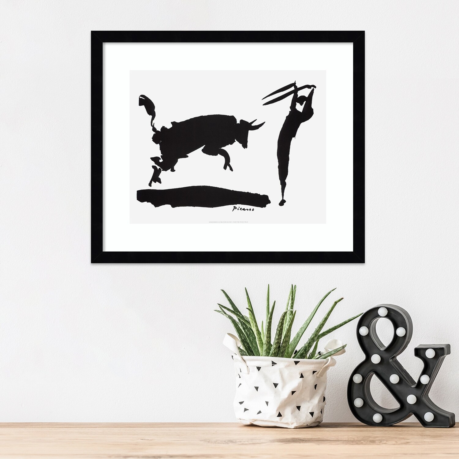Framed Art Print Bullfight III - Picador by Pablo Picasso - Bed