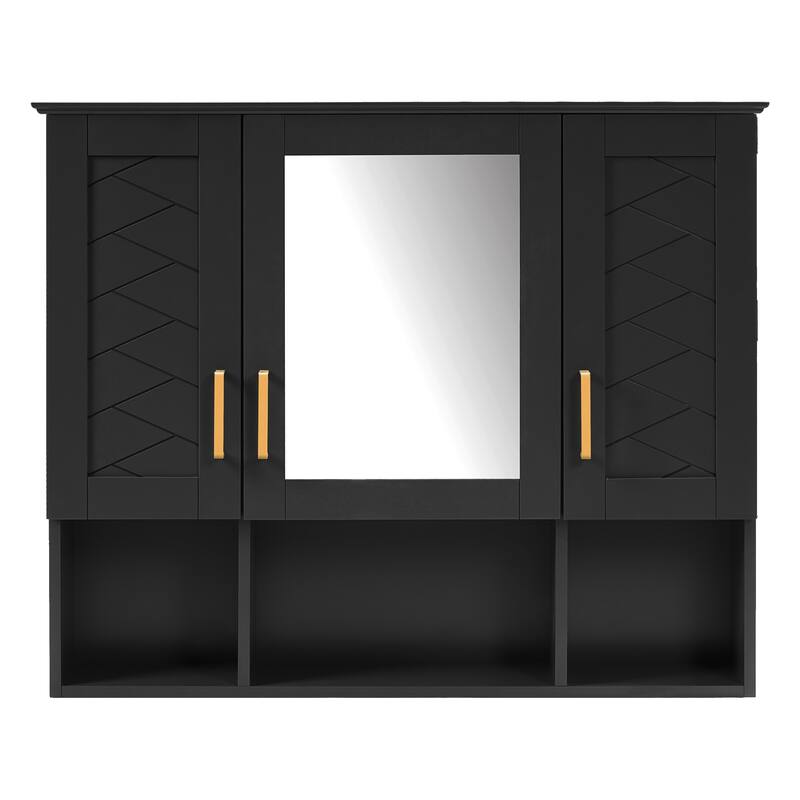 Roomfitters 35 Inch 2-in-1 Wall Mount Medicine Cabinet, Mirror Storage with Adjustable Shelves & Soft Close