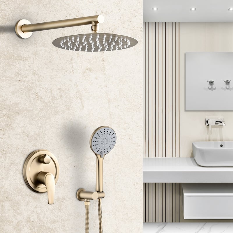 Topcraft Wall Mount Rain Shower System with Hand Shower