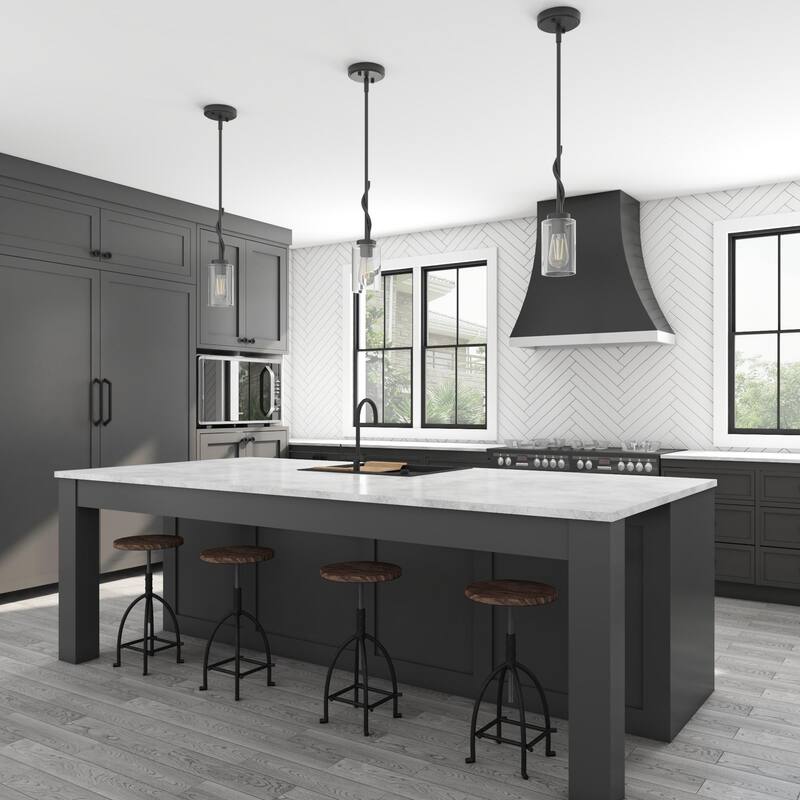 Prominence Home Lantier Mini Pendant Matte Black with Clear Glass