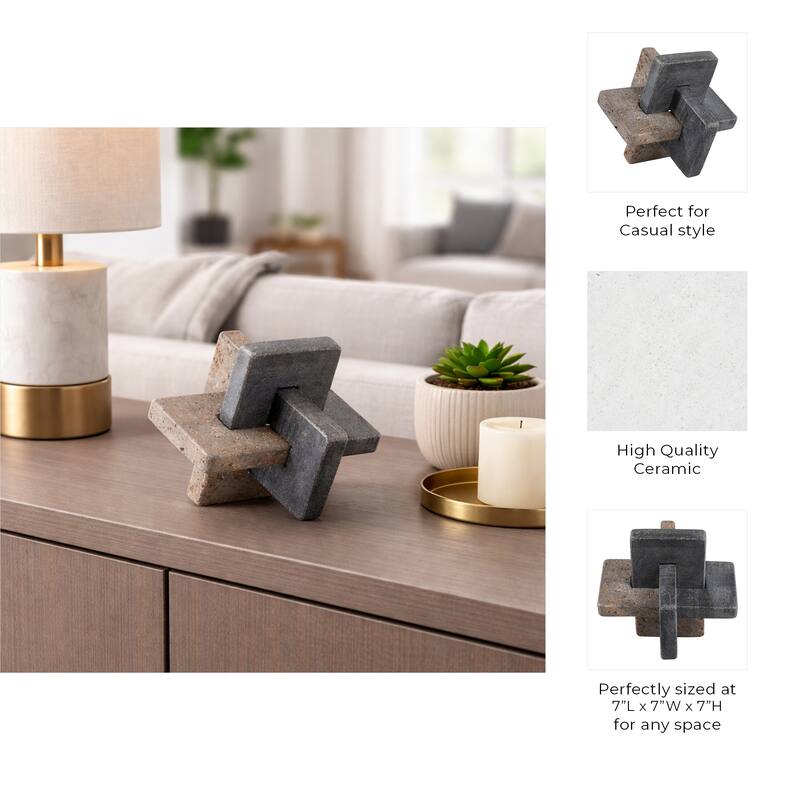 Modern Marble Travertine Knot Sculpture