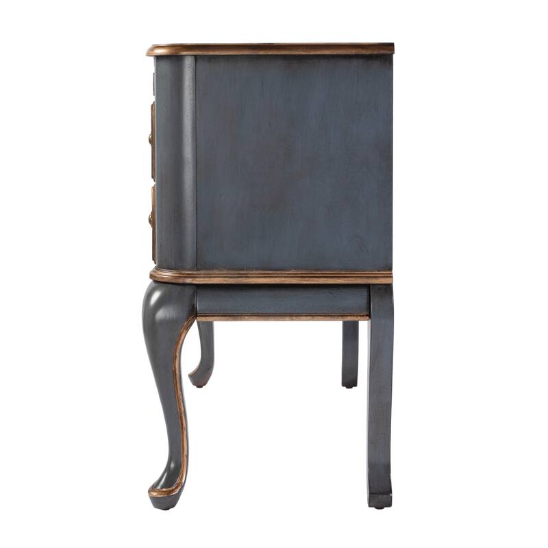 Charlotte 40 in. W Rectangular Wood Vanity/Valet Desk with Storage Drawers and Mirror