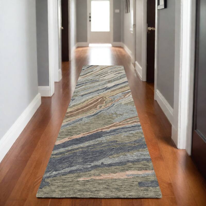 HomeRootsAbstract Modern Rectangle Area Rug - 95.67' X '29.92' X '0.39