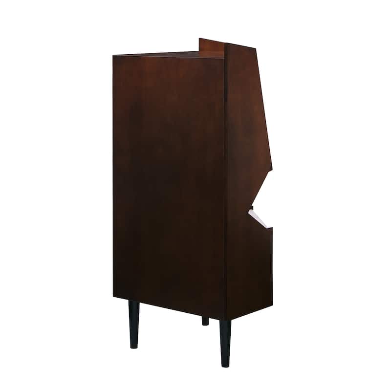SEI Furniture Haramsoya Dark Tobacco Geometric Corner Bar Cabinet