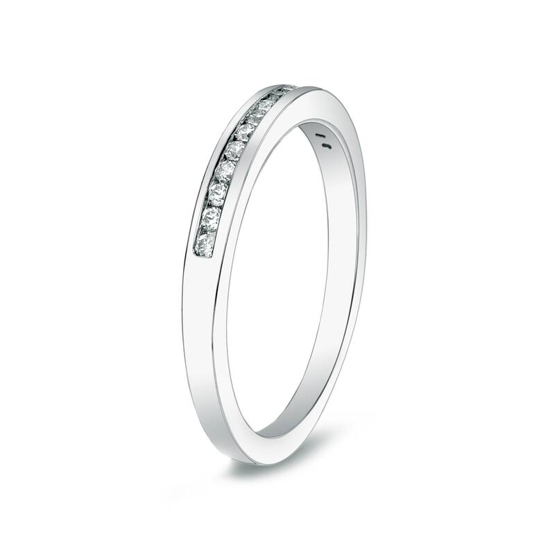 Auriya 14k Gold 1/6ctw Channel Set Diamond Wedding Band