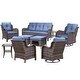 preview thumbnail 56 of 91, Outdoor Patio Furniture Set Brown Wicker Patio Conversation Seating Sets