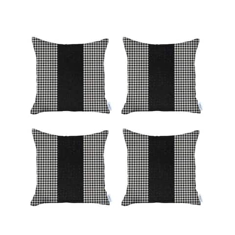 Boho-Chic Decorative Houndstooth Jacquard Pillow Covers 4 PCS