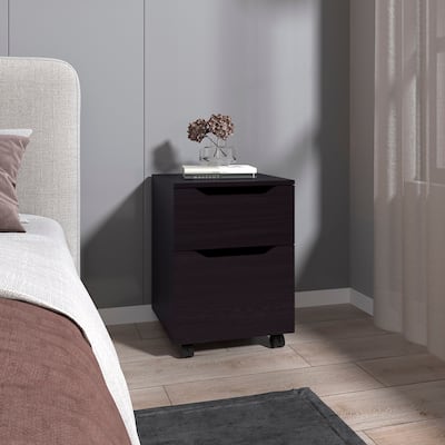 Nightstand with Compact design, 1 Drawer, 4 Legs with durable engineered wood, Black