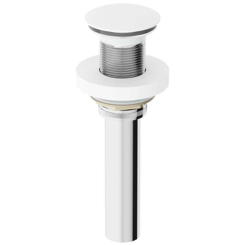 VIGO 1.75" W Vessel Bathroom Sink Pop-up Drain and Mounting Ring in Matte White - White