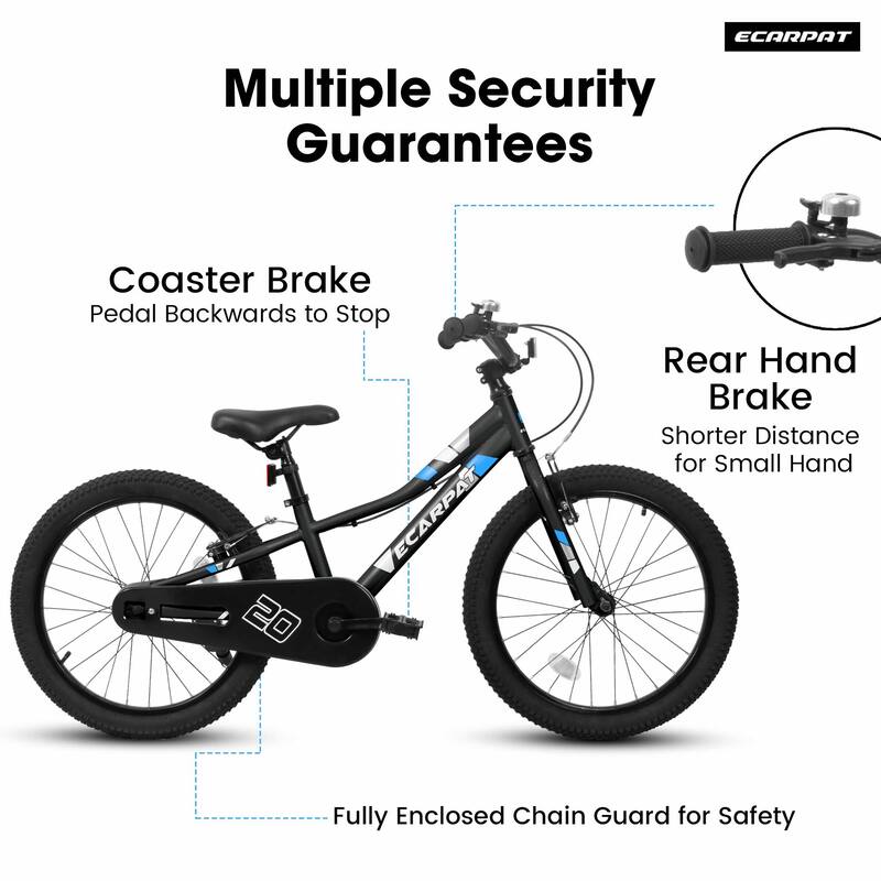 Kids' 20-Inch Bike - 1-Speed, For 3-5 Years, Front V Brake, Rear Holding Brake
