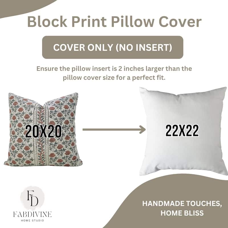 Fabdivine Home Farmhouse Accent Floral Decorative Pillow Cover for Gift