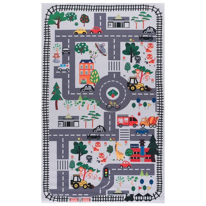 SAFAVIEH Tacoma Kids Eltje Kids & Tween Rug - 6' x 9' - Ivory/Grey