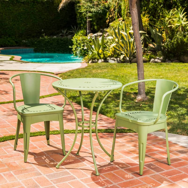 Lourdes Outdoor 3-piece Cast Bistro Set by Christopher Knight Home